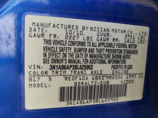 Photo 9 VIN: 3N1AB6AP3BL625952 - NISSAN SENTRA SR 