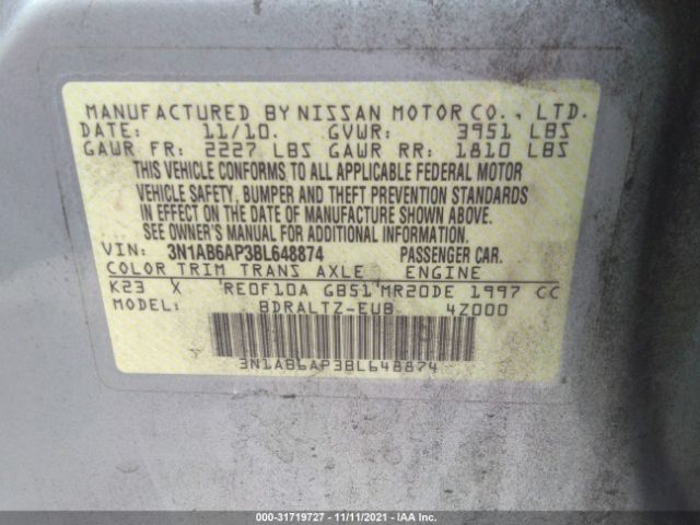 Photo 8 VIN: 3N1AB6AP3BL648874 - NISSAN SENTRA 