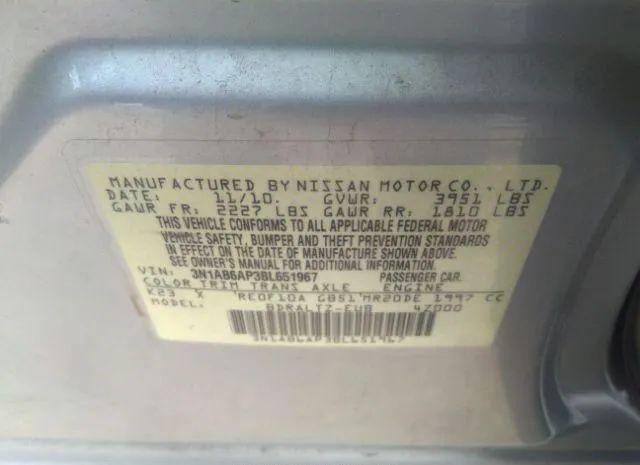 Photo 8 VIN: 3N1AB6AP3BL651967 - NISSAN SENTRA 