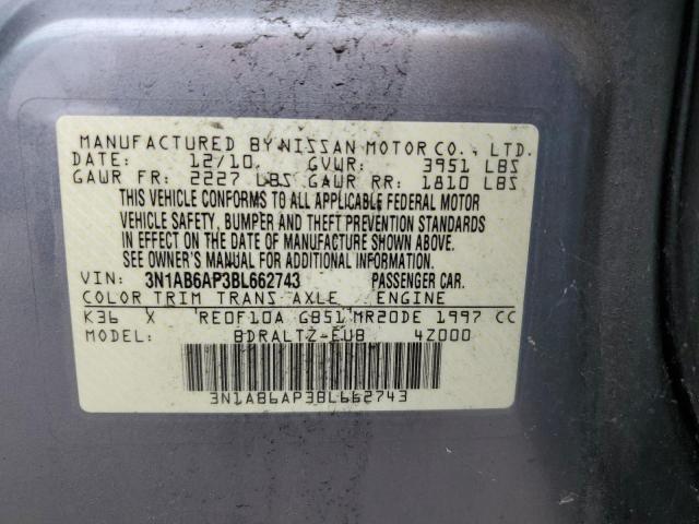 Photo 11 VIN: 3N1AB6AP3BL662743 - NISSAN SENTRA 