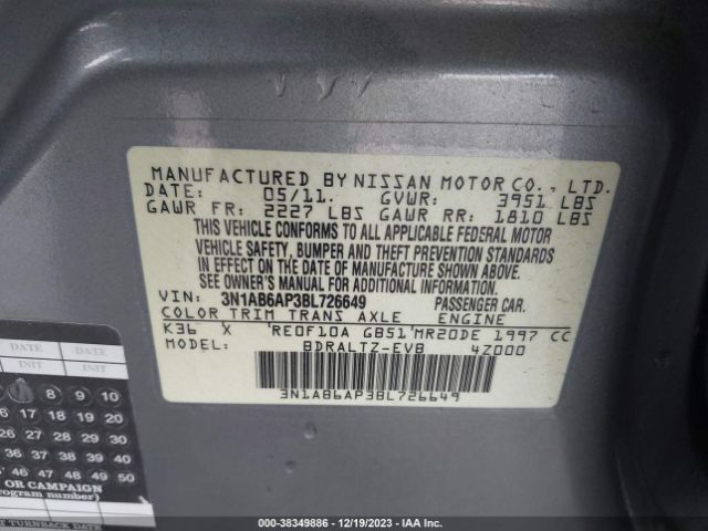 Photo 8 VIN: 3N1AB6AP3BL726649 - NISSAN SENTRA 