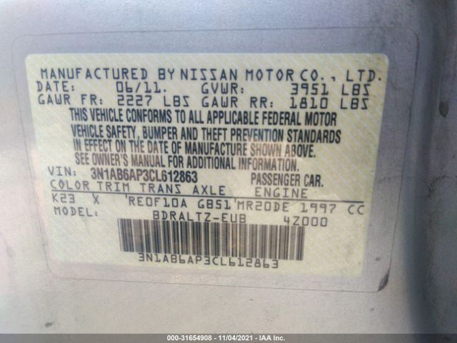 Photo 8 VIN: 3N1AB6AP3CL612863 - NISSAN SENTRA 