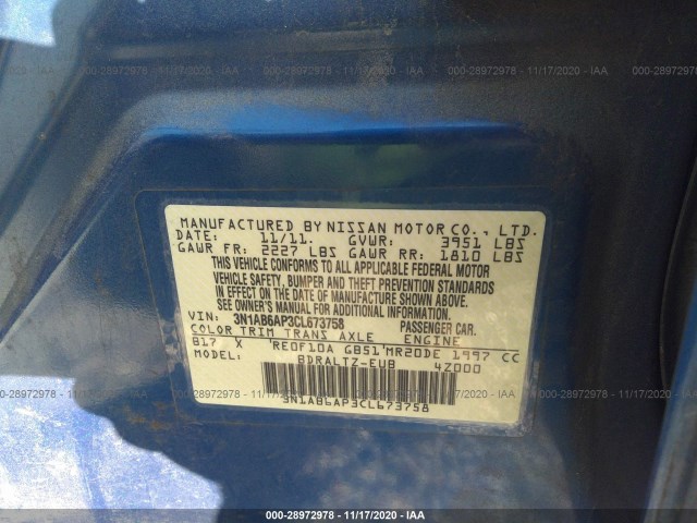 Photo 8 VIN: 3N1AB6AP3CL673758 - NISSAN SENTRA 