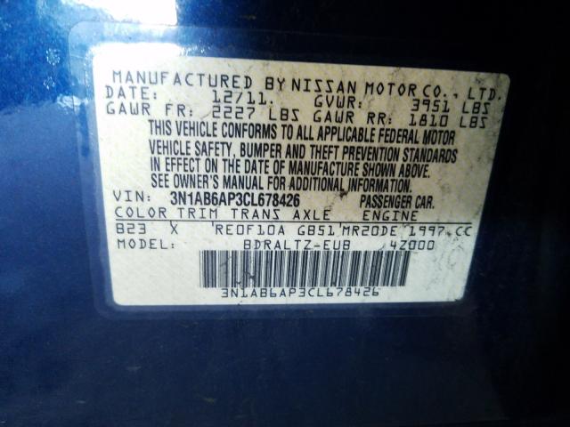 Photo 9 VIN: 3N1AB6AP3CL678426 - NISSAN SENTRA 2.0 