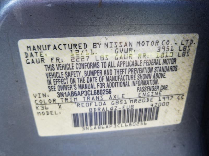 Photo 9 VIN: 3N1AB6AP3CL680256 - NISSAN SENTRA 2.0 