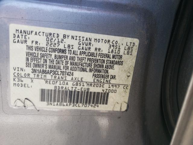 Photo 9 VIN: 3N1AB6AP3CL707424 - NISSAN SENTRA 2.0 