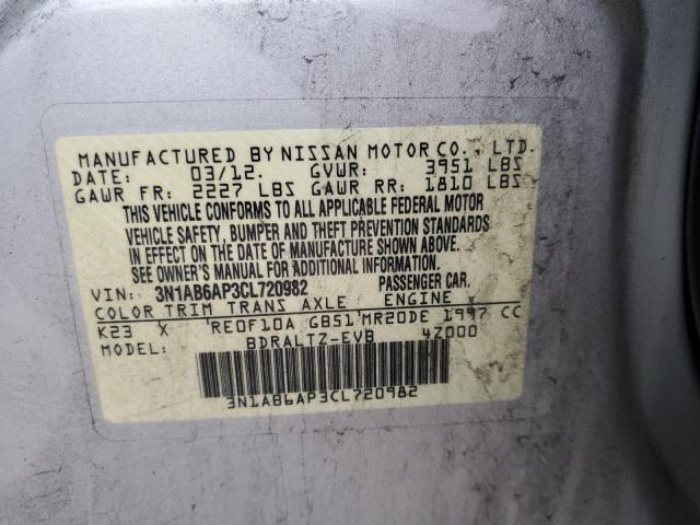 Photo 11 VIN: 3N1AB6AP3CL720982 - NISSAN SENTRA 2.0 