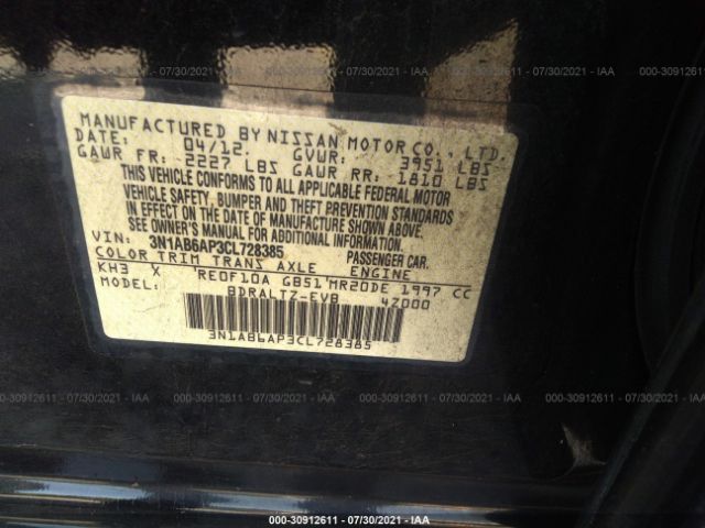 Photo 8 VIN: 3N1AB6AP3CL728385 - NISSAN SENTRA 