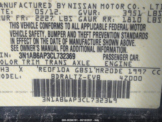 Photo 8 VIN: 3N1AB6AP3CL732369 - NISSAN SENTRA 