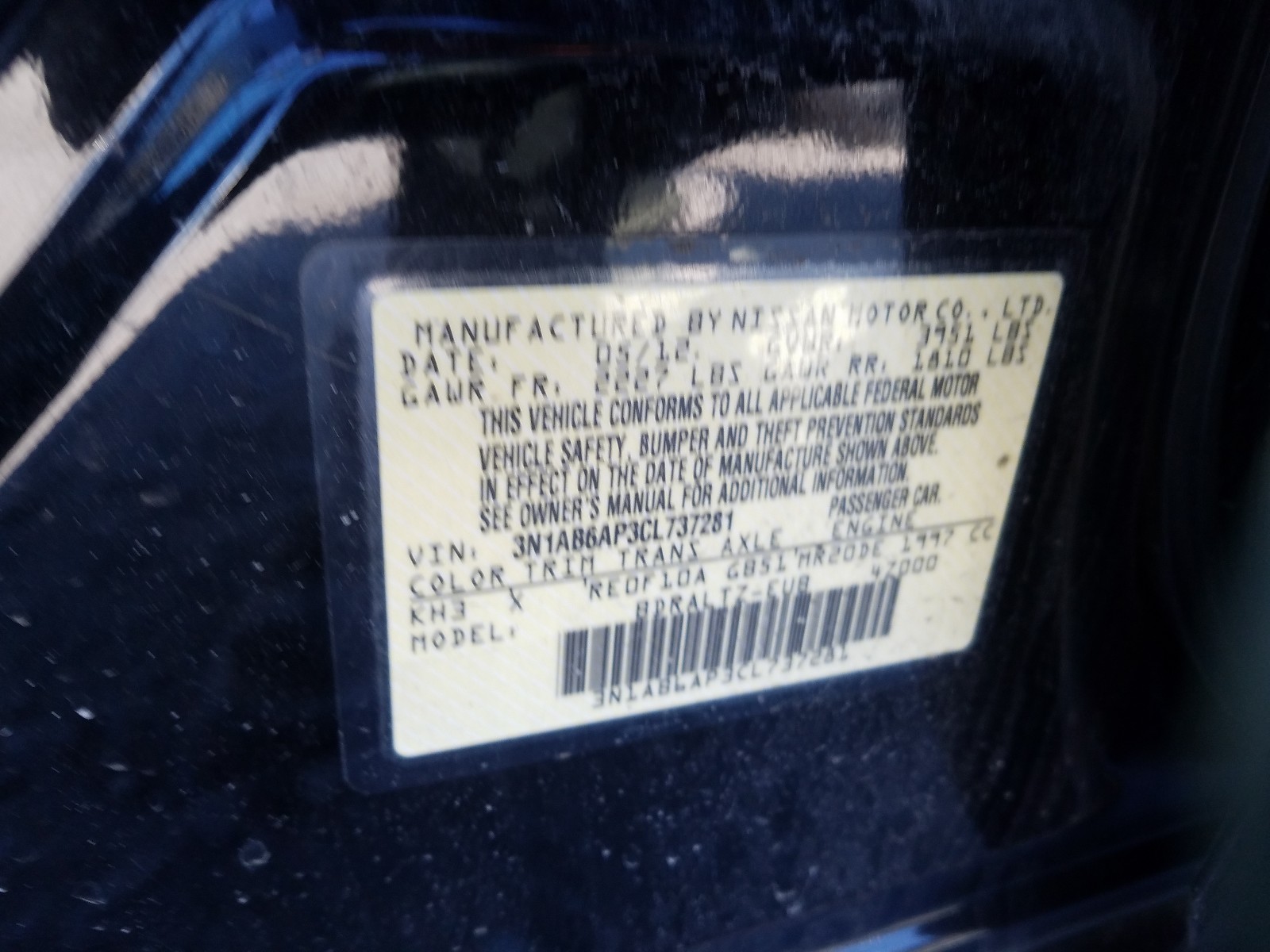 Photo 9 VIN: 3N1AB6AP3CL737281 - NISSAN SENTRA 2.0 