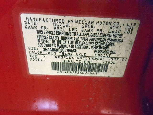 Photo 9 VIN: 3N1AB6AP3CL756431 - NISSAN SENTRA 2.0 