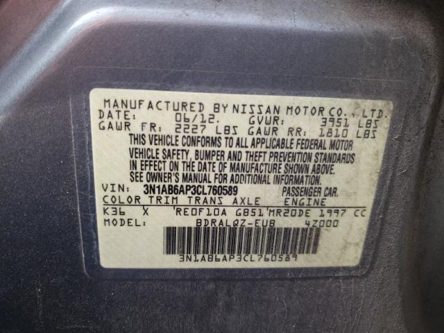 Photo 9 VIN: 3N1AB6AP3CL760589 - NISSAN SENTRA 2.0 