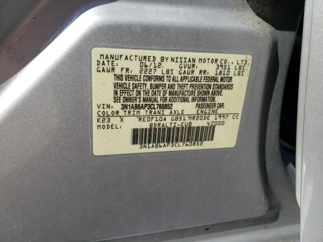 Photo 12 VIN: 3N1AB6AP3CL760852 - NISSAN SENTRA 