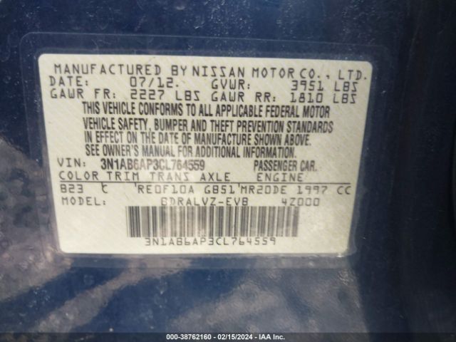 Photo 8 VIN: 3N1AB6AP3CL764559 - NISSAN SENTRA 