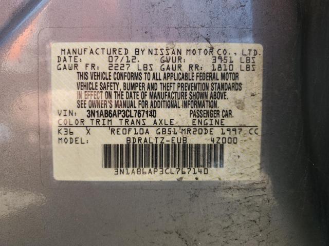 Photo 11 VIN: 3N1AB6AP3CL767140 - NISSAN SENTRA 