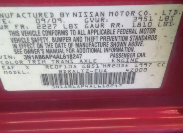 Photo 8 VIN: 3N1AB6AP4AL618247 - NISSAN SENTRA 