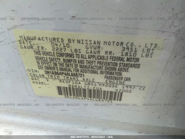 Photo 8 VIN: 3N1AB6AP4AL688721 - NISSAN SENTRA 