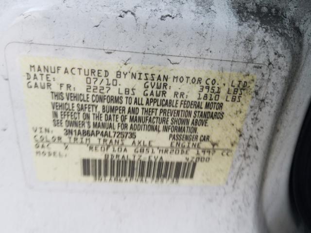 Photo 9 VIN: 3N1AB6AP4AL725735 - NISSAN SENTRA 2.0 