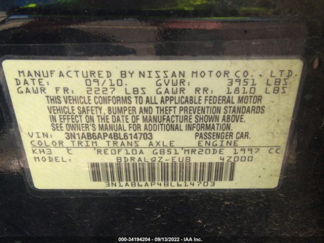 Photo 8 VIN: 3N1AB6AP4BL614703 - NISSAN SENTRA 