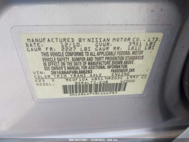 Photo 8 VIN: 3N1AB6AP4BL666283 - NISSAN SENTRA 