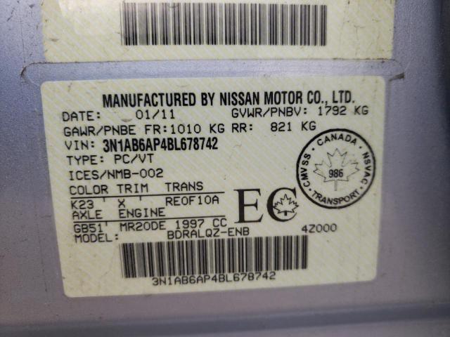 Photo 9 VIN: 3N1AB6AP4BL678742 - NISSAN SENTRA 