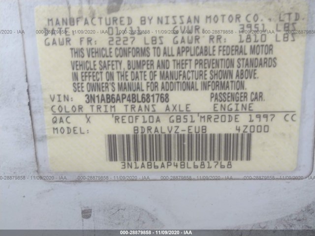 Photo 8 VIN: 3N1AB6AP4BL681768 - NISSAN SENTRA 