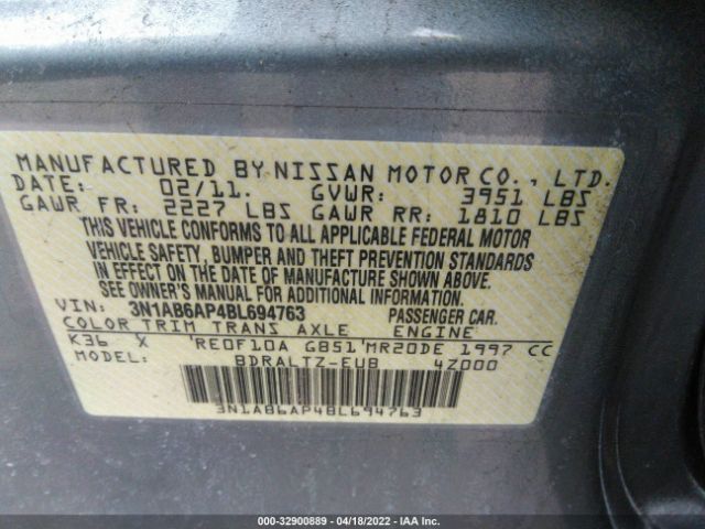 Photo 8 VIN: 3N1AB6AP4BL694763 - NISSAN SENTRA 