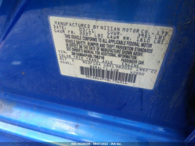 Photo 8 VIN: 3N1AB6AP4BL706216 - NISSAN SENTRA 