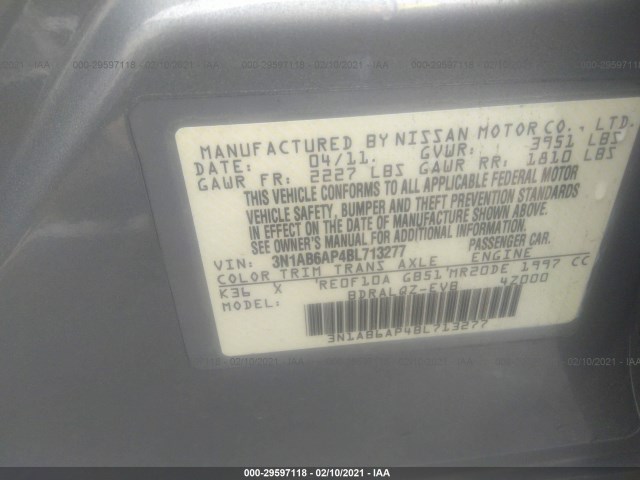 Photo 8 VIN: 3N1AB6AP4BL713277 - NISSAN SENTRA 