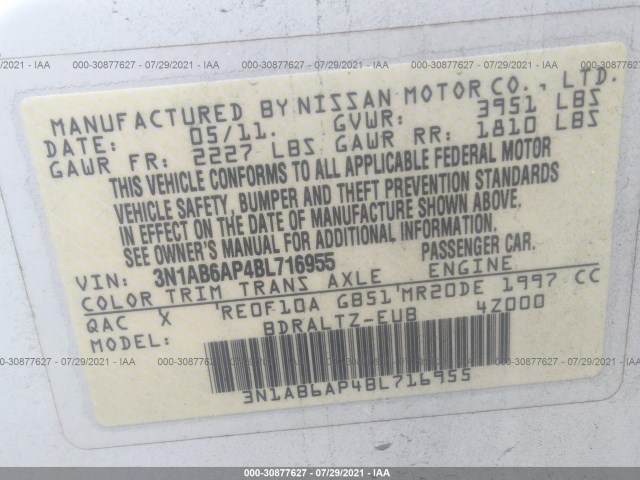 Photo 8 VIN: 3N1AB6AP4BL716955 - NISSAN SENTRA 