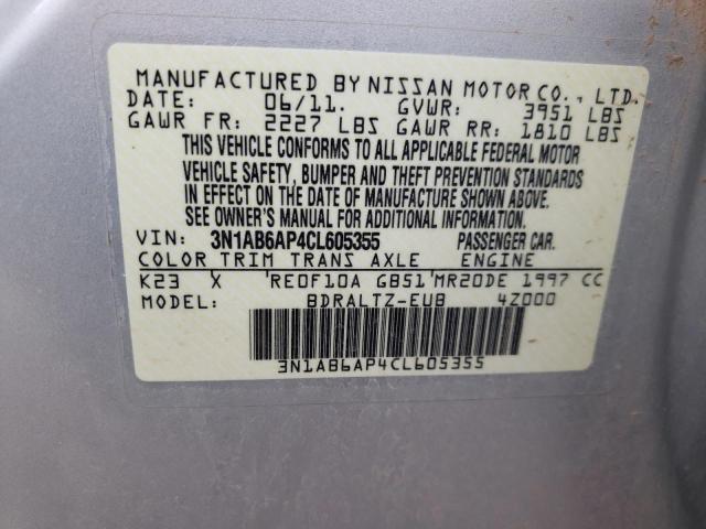 Photo 11 VIN: 3N1AB6AP4CL605355 - NISSAN SENTRA 