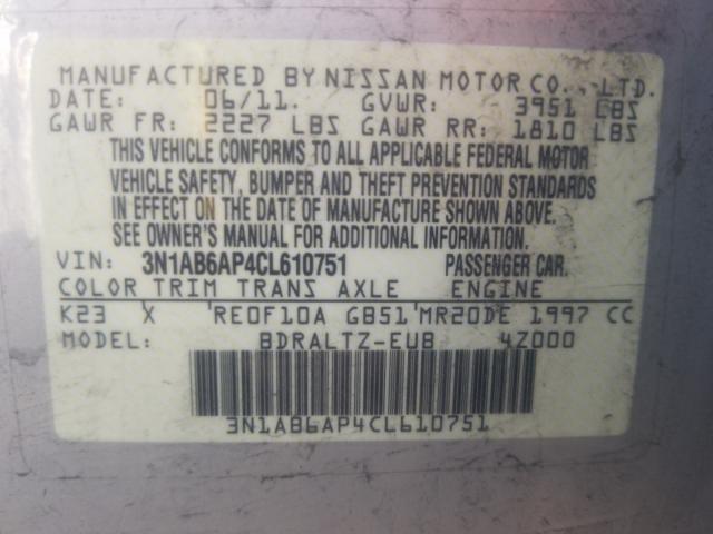 Photo 9 VIN: 3N1AB6AP4CL610751 - NISSAN SENTRA 2.0 