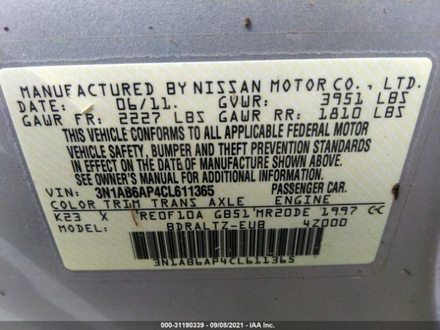 Photo 8 VIN: 3N1AB6AP4CL611365 - NISSAN SENTRA 