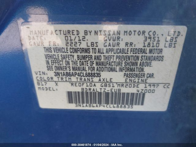 Photo 8 VIN: 3N1AB6AP4CL688835 - NISSAN SENTRA 