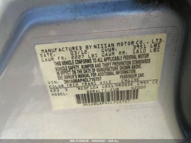 Photo 8 VIN: 3N1AB6AP4CL715757 - NISSAN SENTRA 