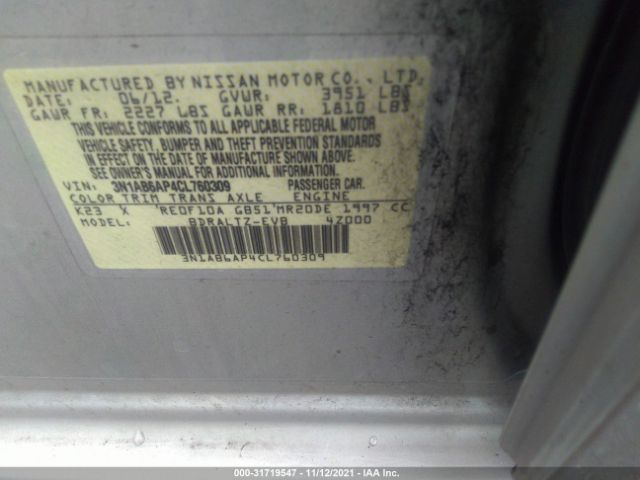 Photo 8 VIN: 3N1AB6AP4CL760309 - NISSAN SENTRA 