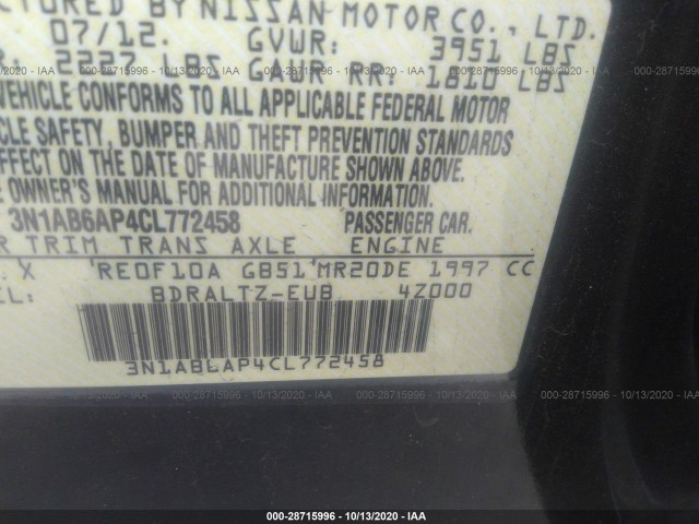 Photo 8 VIN: 3N1AB6AP4CL772458 - NISSAN SENTRA 