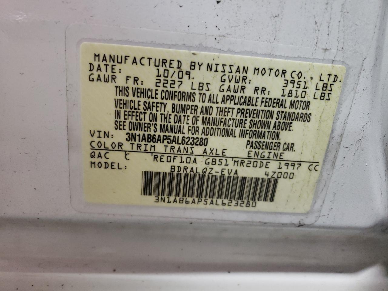 Photo 12 VIN: 3N1AB6AP5AL623280 - NISSAN SENTRA 