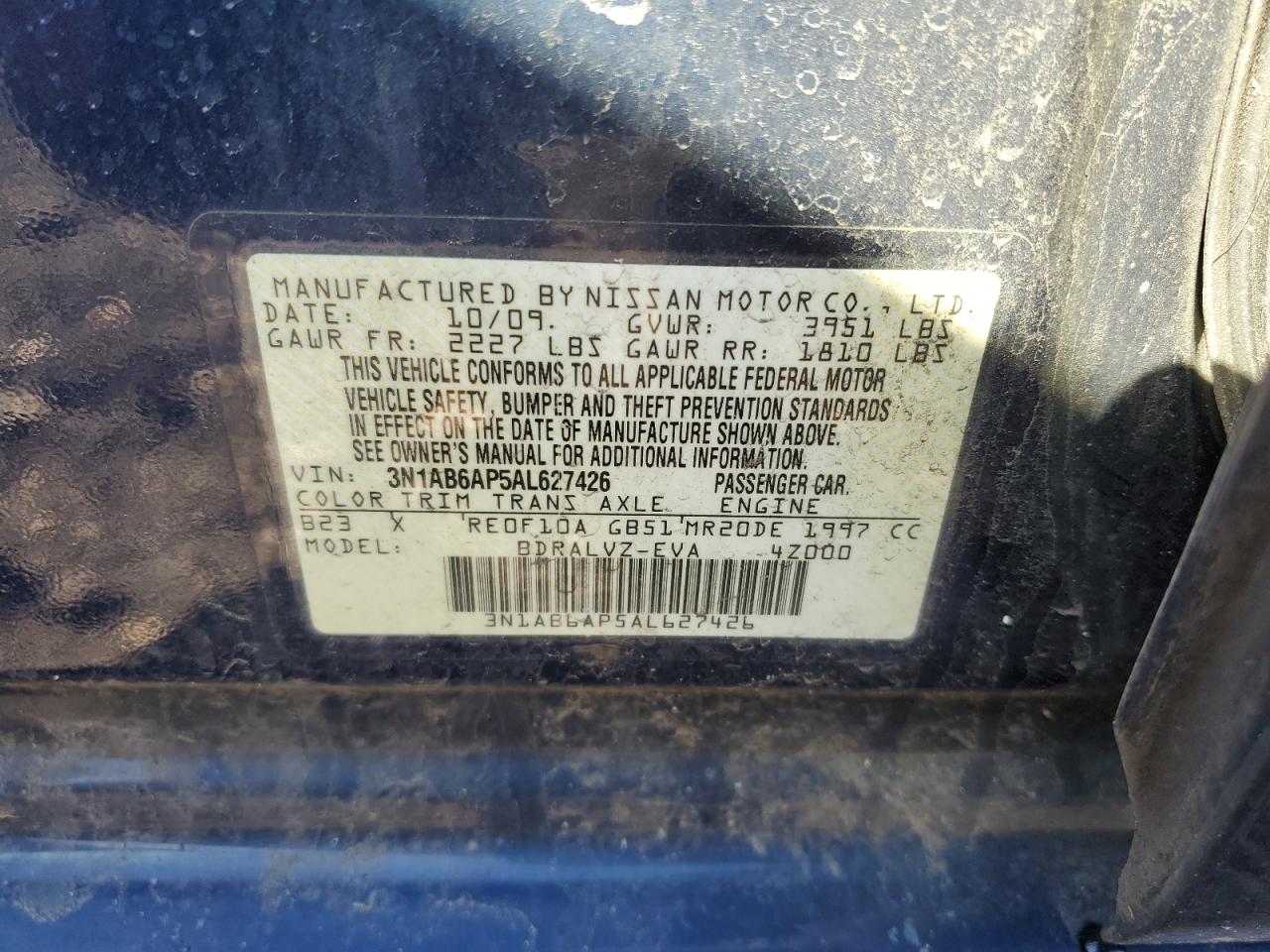 Photo 11 VIN: 3N1AB6AP5AL627426 - NISSAN SENTRA 