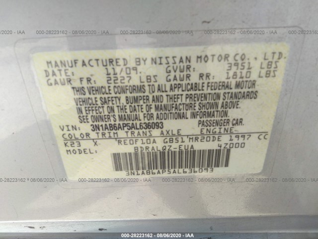 Photo 8 VIN: 3N1AB6AP5AL636093 - NISSAN SENTRA 