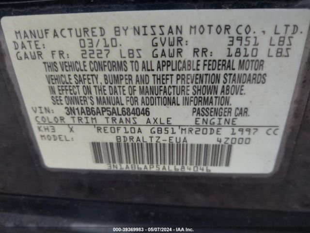 Photo 8 VIN: 3N1AB6AP5AL684046 - NISSAN SENTRA 