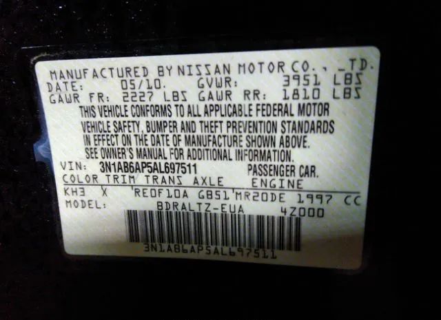 Photo 8 VIN: 3N1AB6AP5AL697511 - NISSAN SENTRA 