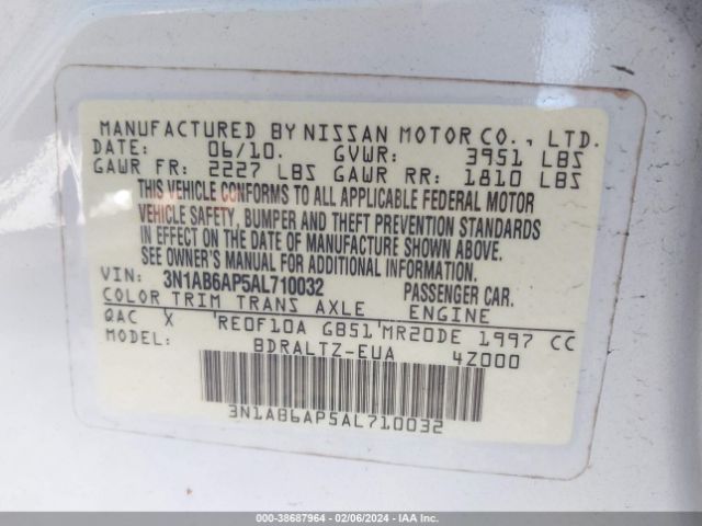 Photo 8 VIN: 3N1AB6AP5AL710032 - NISSAN SENTRA 