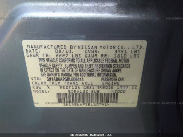 Photo 8 VIN: 3N1AB6AP5BL609414 - NISSAN SENTRA 