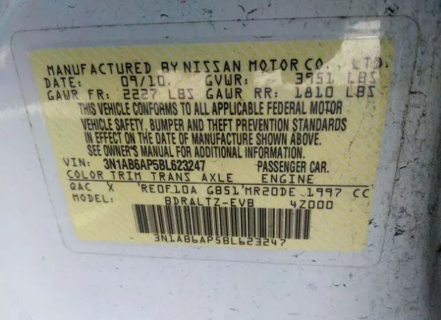 Photo 8 VIN: 3N1AB6AP5BL623247 - NISSAN SENTRA 