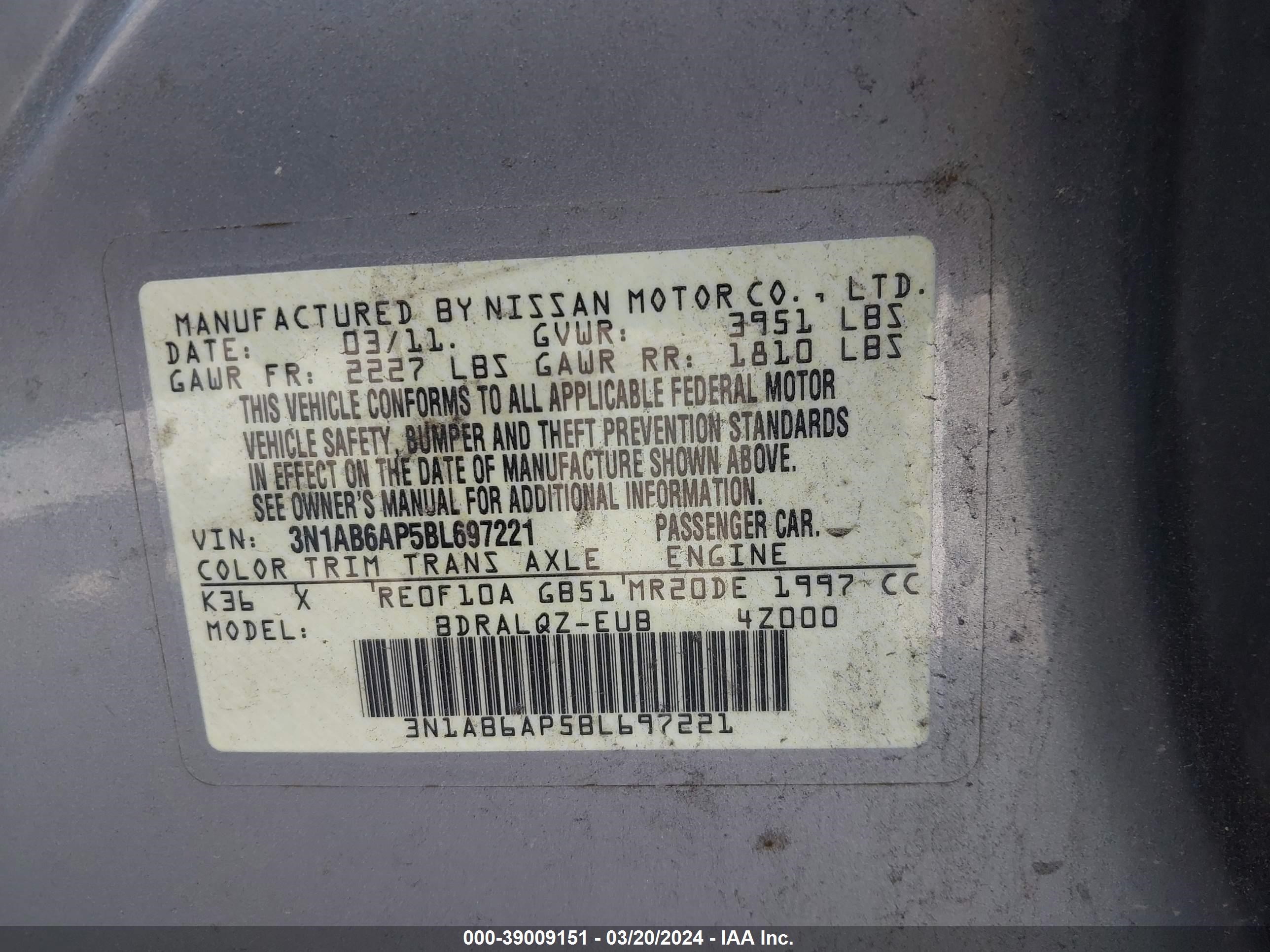 Photo 8 VIN: 3N1AB6AP5BL697221 - NISSAN SENTRA 