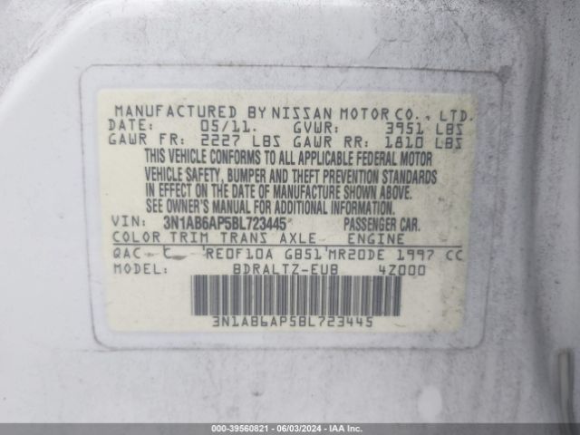 Photo 8 VIN: 3N1AB6AP5BL723445 - NISSAN SENTRA 