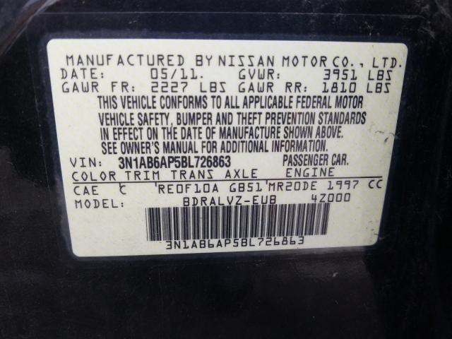 Photo 9 VIN: 3N1AB6AP5BL726863 - NISSAN SENTRA 2.0 