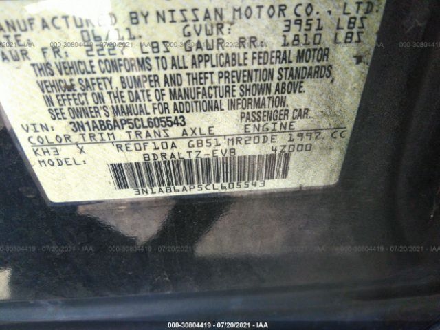 Photo 8 VIN: 3N1AB6AP5CL605543 - NISSAN SENTRA 