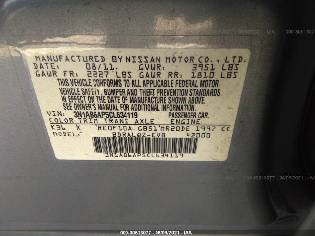 Photo 8 VIN: 3N1AB6AP5CL634119 - NISSAN SENTRA 